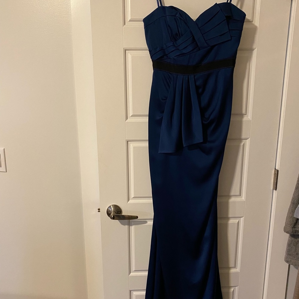 BCBG stunning satin floor length gown. Worn once to the opera.